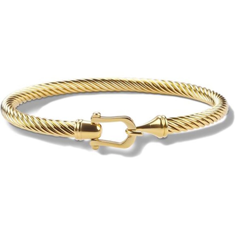Twisted Cable Bracelet Stylish Fine Stainless Steel Cable Cuff Bracelet